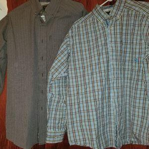 Lot of 2 Ariat Pro Series Mens medium long sleeve shirts